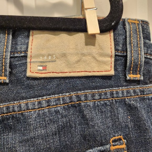Y2K 2009 Tommy Hilfiger Jeans Men’s Size 38X30 Canvas Logo  Boot Cut  Blue Denim - Picture 6 of 10